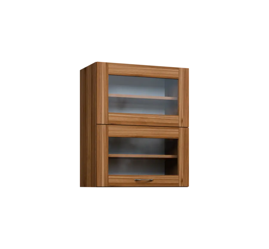 CHVVP - 6S horní skříňka, 2 výklopy, prosklená, 730x600x300, ořech světlý